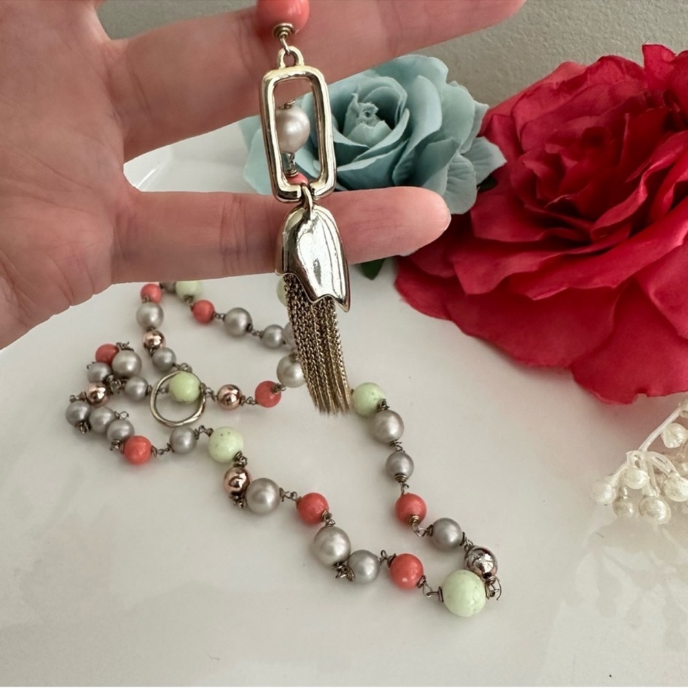 ALEXIS BITTAR Beaded Lariat Tassel Necklace - Picture 6 of 12